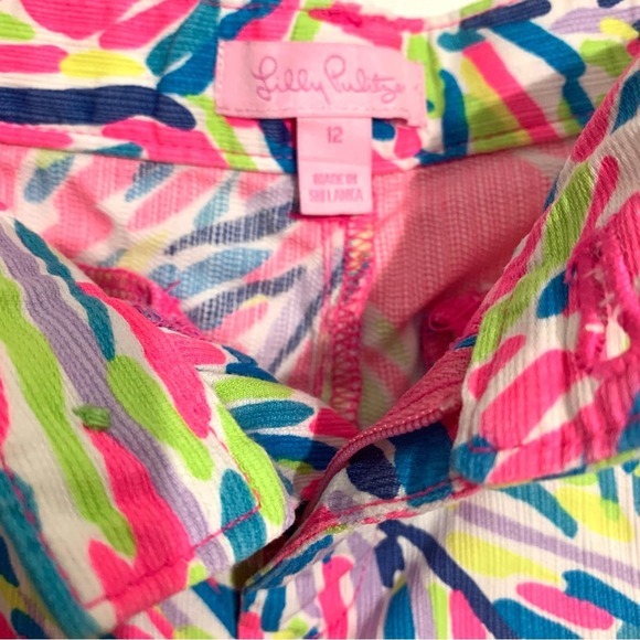 Lilly Pulitzer Girls Callahan Shorts Hot Pink summer adjustable EUC size 12 - Picture 4 of 6